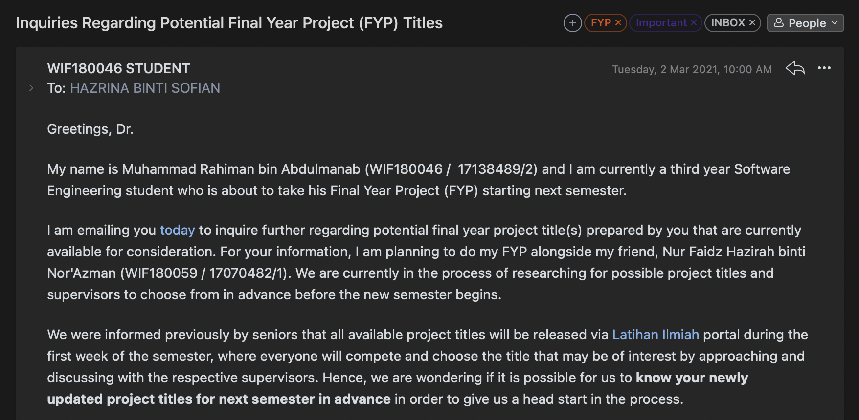 Email screenshot 1